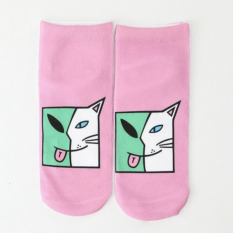 Women Fun Socks New Cat Cheap Cat RIPND Alien Flamingo Unicorn 3D Digital Printing Personalize Original Funny Ladies Socks Z111