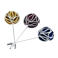 ASLSAW 1Pcs High Quality Double Sided Deerskin Fabric Men Suit Shirt Brooch Flower Lapel Pin Wedding Fashion Men Women Jewelry