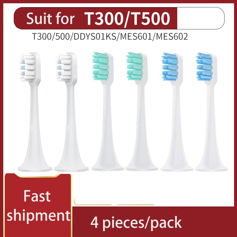 4 PCS Replacement Brush Heads For Mijia Xiaomi T300/T500/T700 Sonic Electric Toothbrush Nozzles with Caps Sealed Package