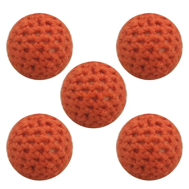 J0PF 5 قطع من الخرز الكروشيه 16 ملم لصنع مشبك اللهاية وسلسلة مفاتيح وقلادة ديكور