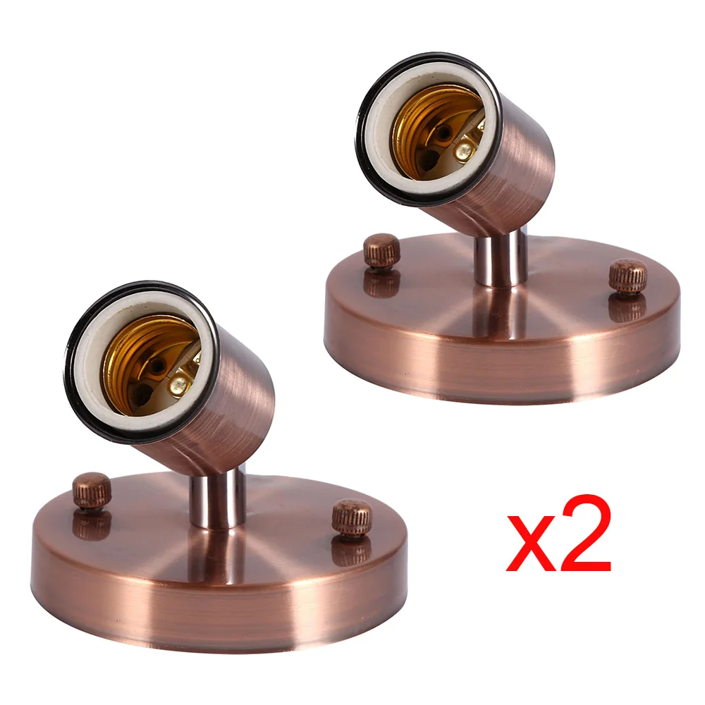 2pack E27 Socket Adapter Vintage Industrial Ceiling Wall Light Base Ceiling Pendant Light Lamp Screw Socket Lamp Holder Adapters