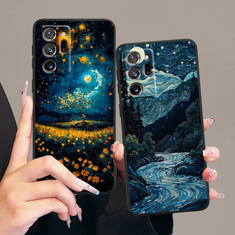 Night Fashion Cool Forest For Samsung Note 20 10 Ultra Plus A31 A14 A12 A70 A34 A25 A04 A05 A15 A24 5G Black TPU Phone Case