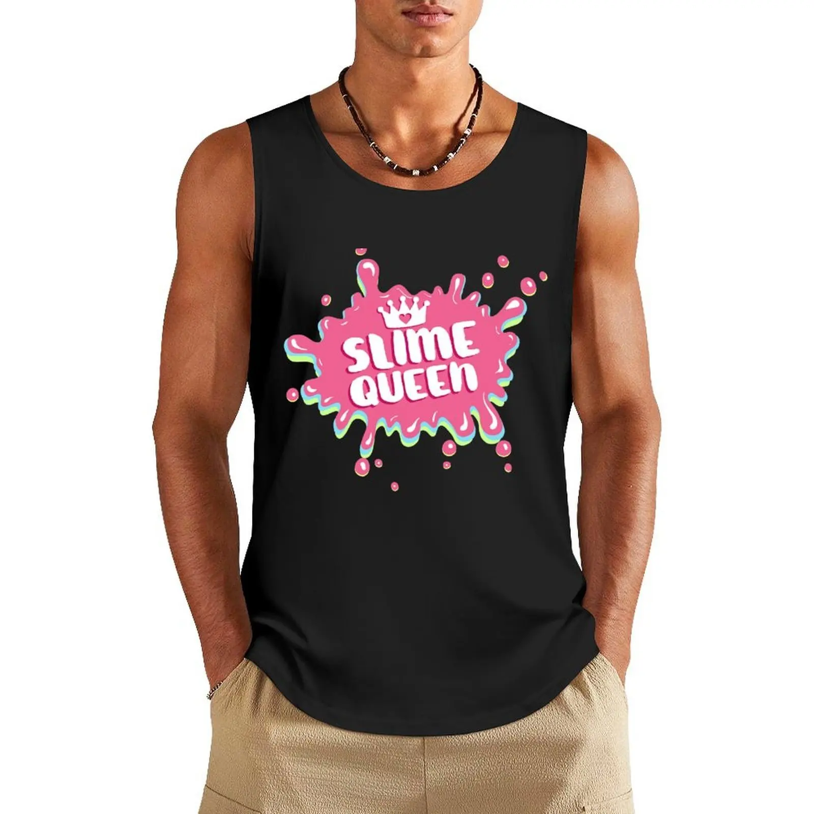 

Slime Queen Splatter Tank Top sexy clothes men sleeveless man shirts cotton t-shirts man