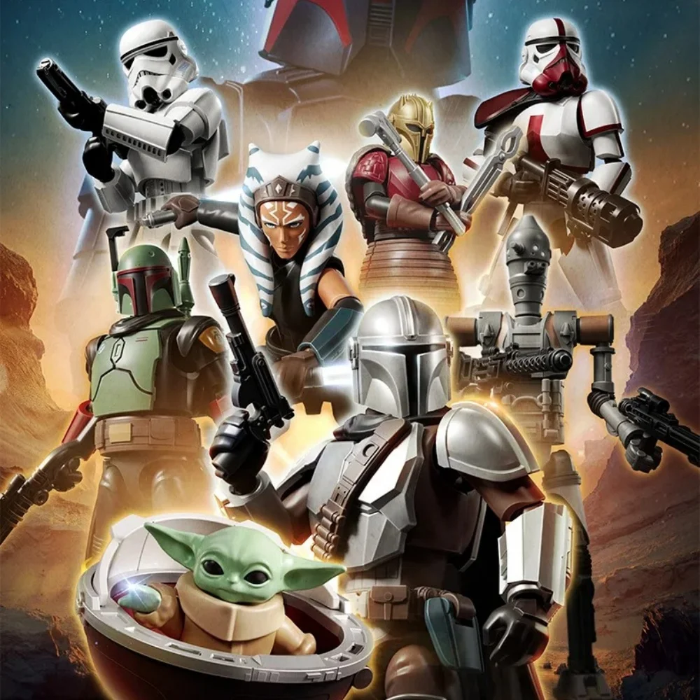 NIEUWE BLOKES Originele Mandalorian GV01 Star Wars Speelgoed Djarin Mando Grogu Yoda Boba Fett Imperial Stormtrooper Action Figure Gift