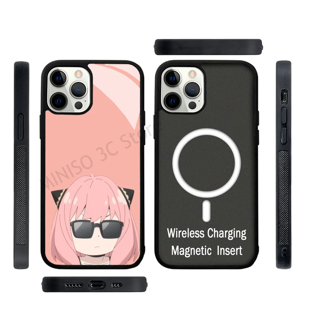 Kawaii Anya SPY X FAMILY Anime Phone Case Strong Magnetic For IPhone 15 14 13 Pro Max 11 12 Mini For Magsafe