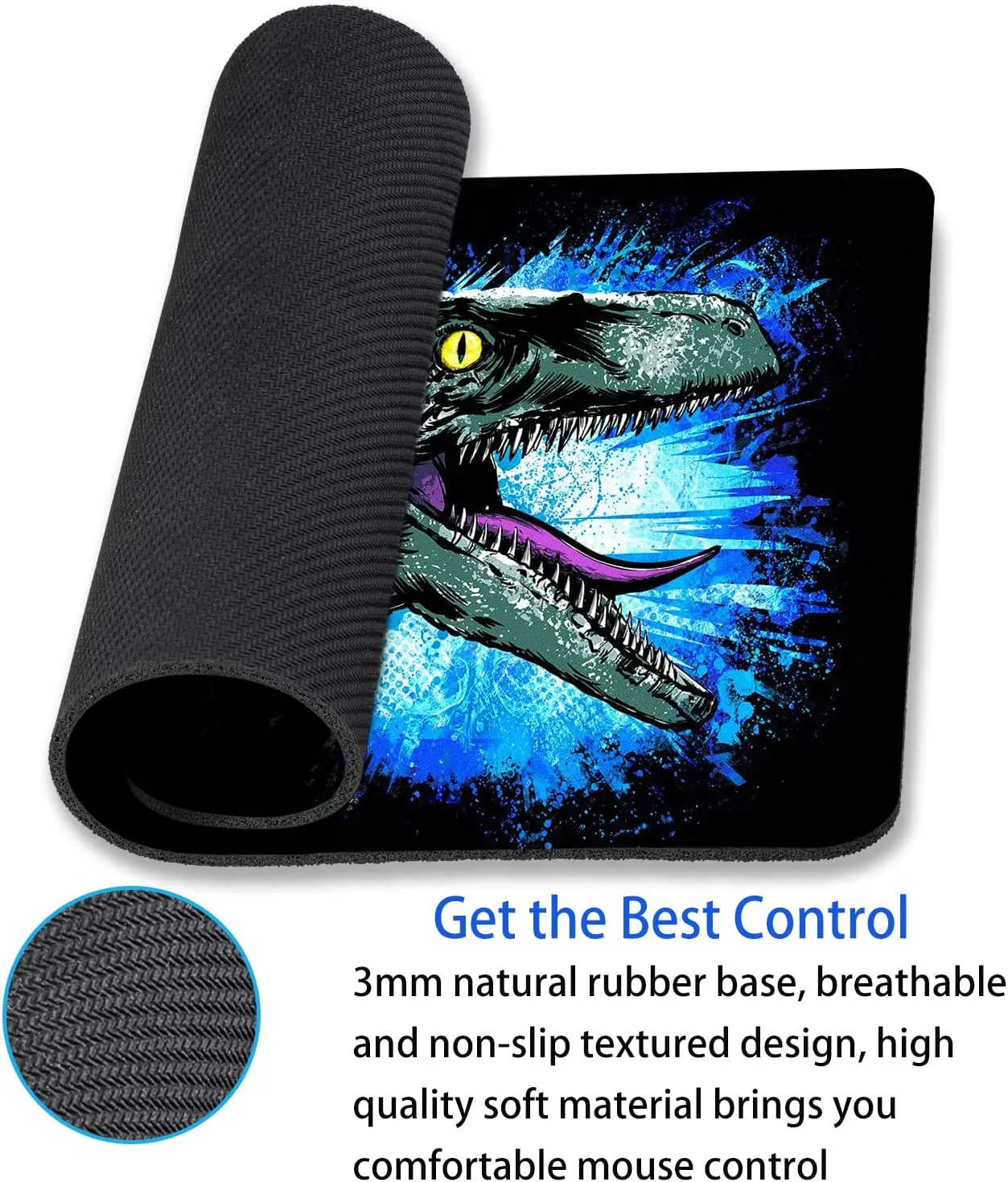 Dinosaurs Mousepad Computer Mouse Pad with Personalized Design Office Non-Slip Rubber Mouse Mat 9.5X7.9 Inch