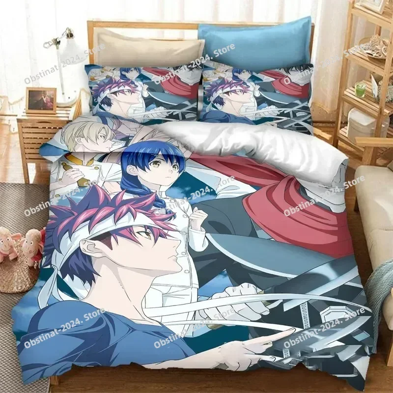 

2025 Anime Food Wars! Shokugeki no Soma Bedding Set Duvet Cover Bedroom Comforter Twin Full King _Size Quilt Cover Home Textiles