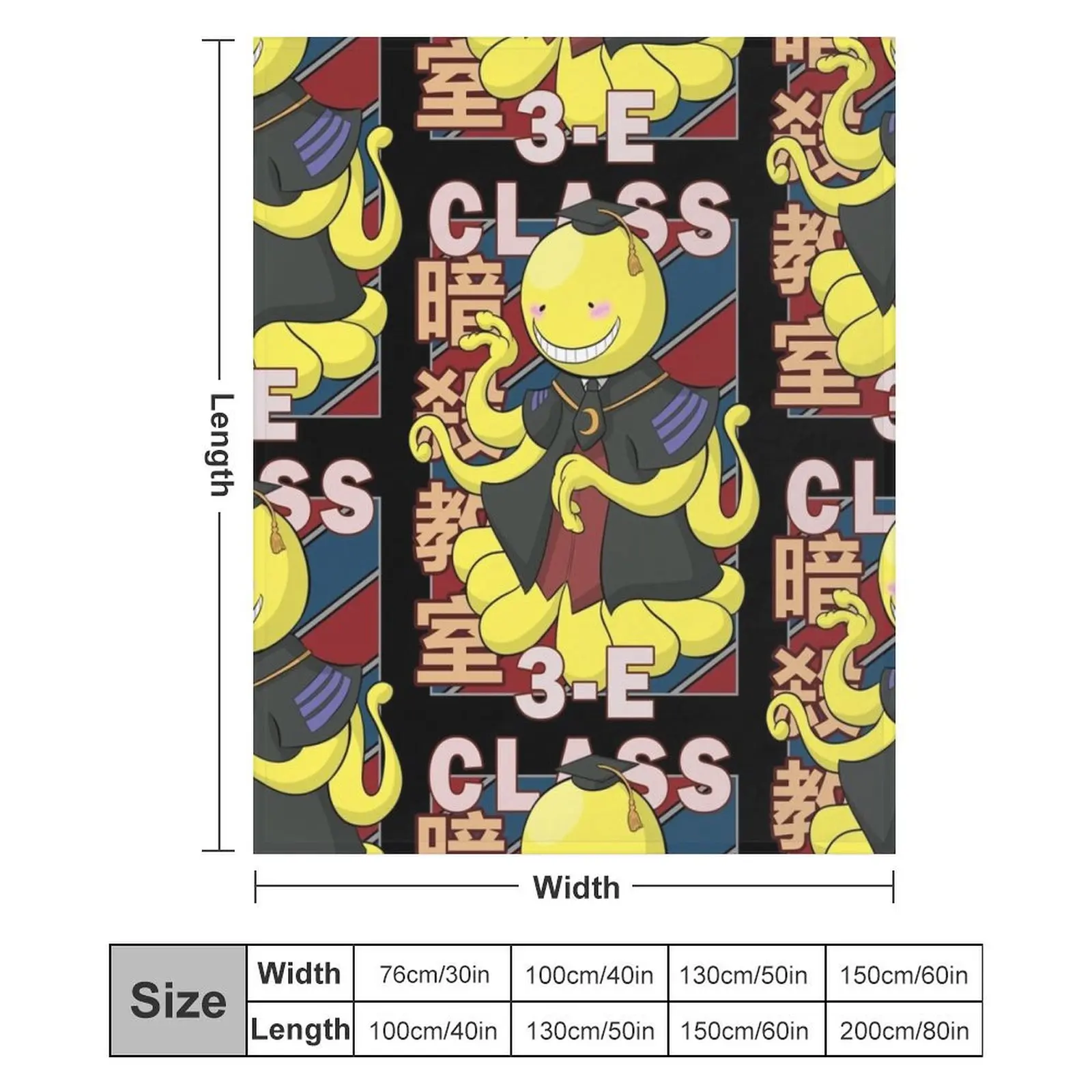 Koro sensei V2 Vintage Stripe Design Throw Blanket Giant Sofa For Baby Picnic Flannel Blankets