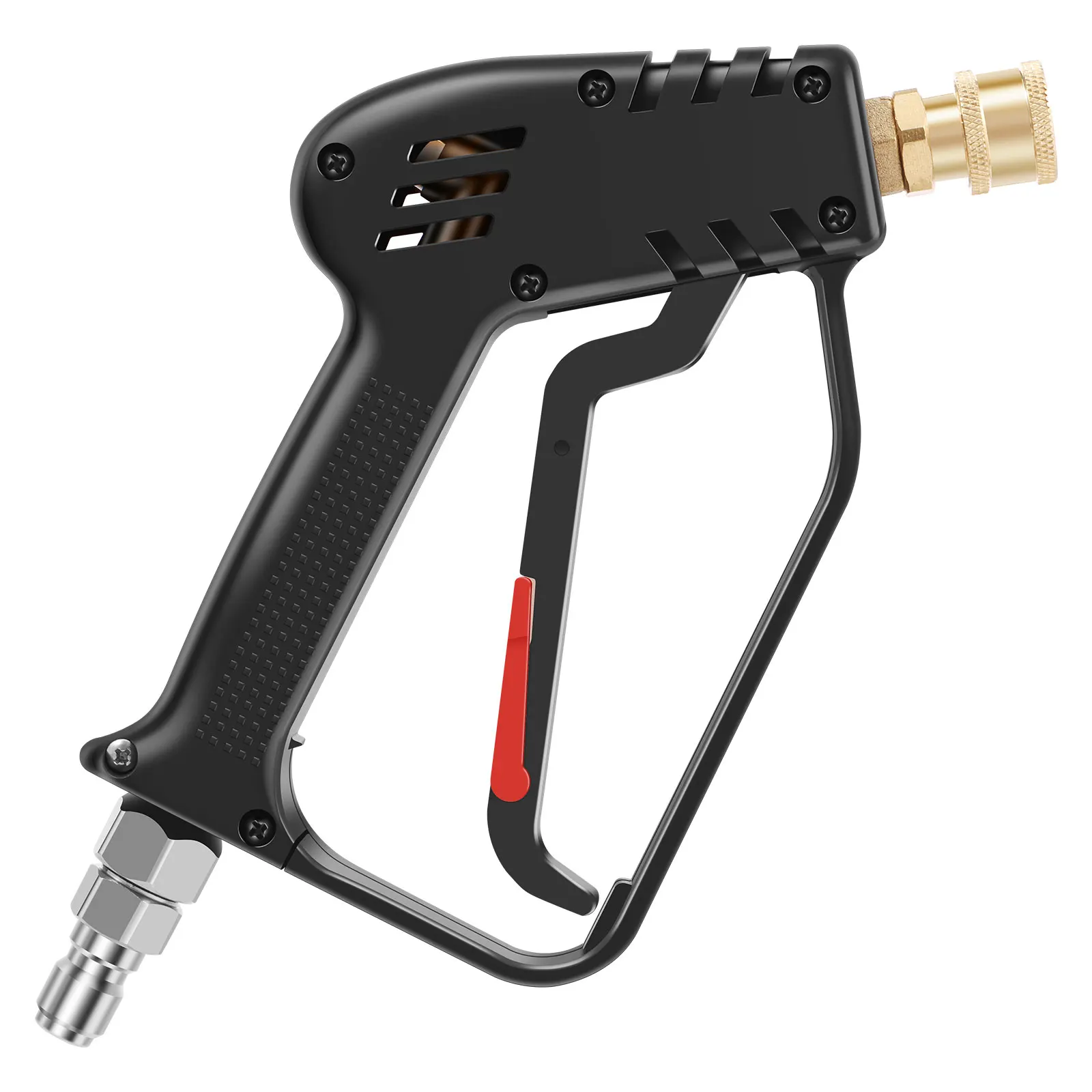 Short Pressure Washer Tool 3/8inch Inlet 4000 PSI Compact Pressure Washer Handle with 1/4inch Quick Connect for Car Wash