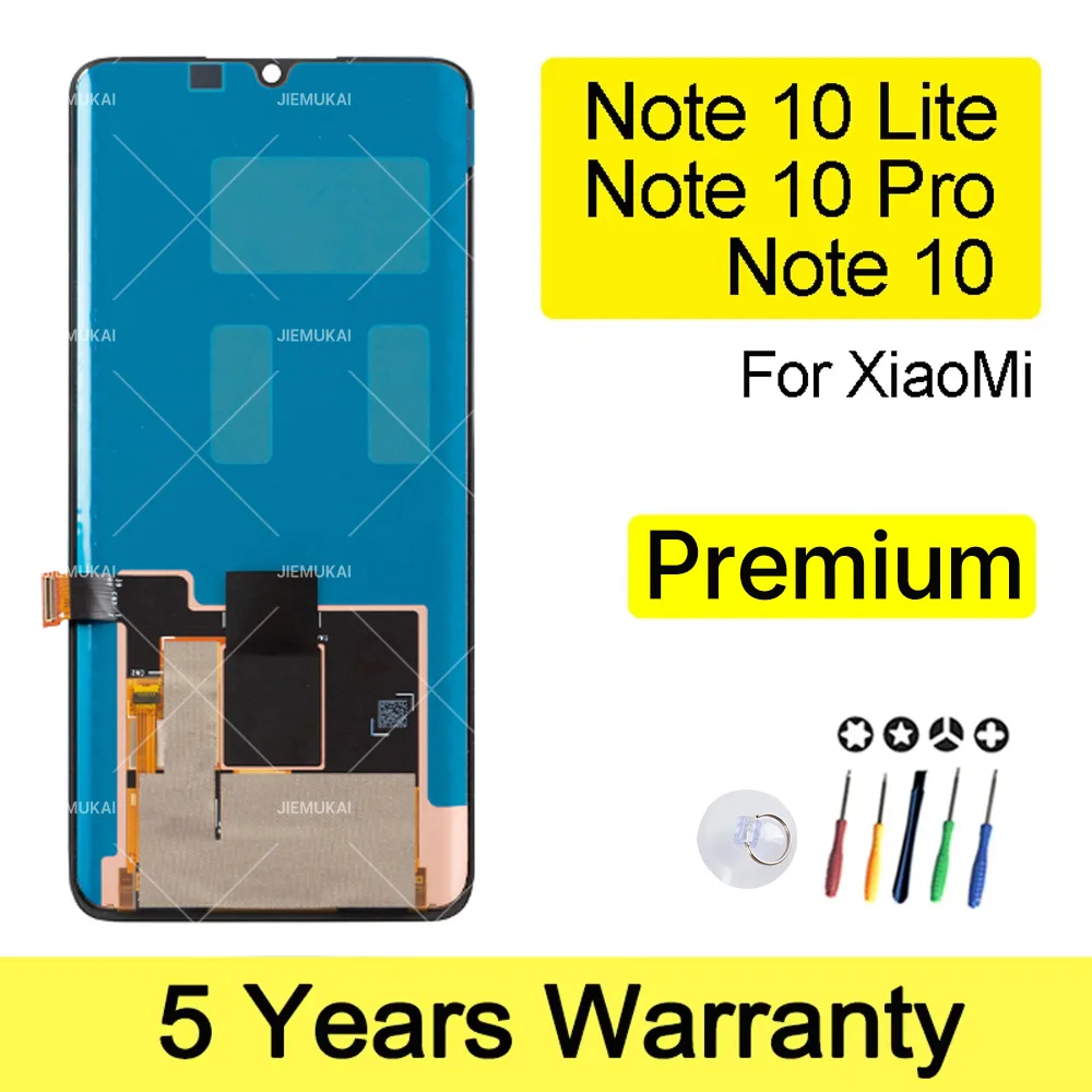 

M1910F4G M1910F4S M2002F4LG 100% Test Premium Display For Xiaomi MI Note 10 Pro Touch Screen Lcd For Xiaomi Note 10 Lite Display