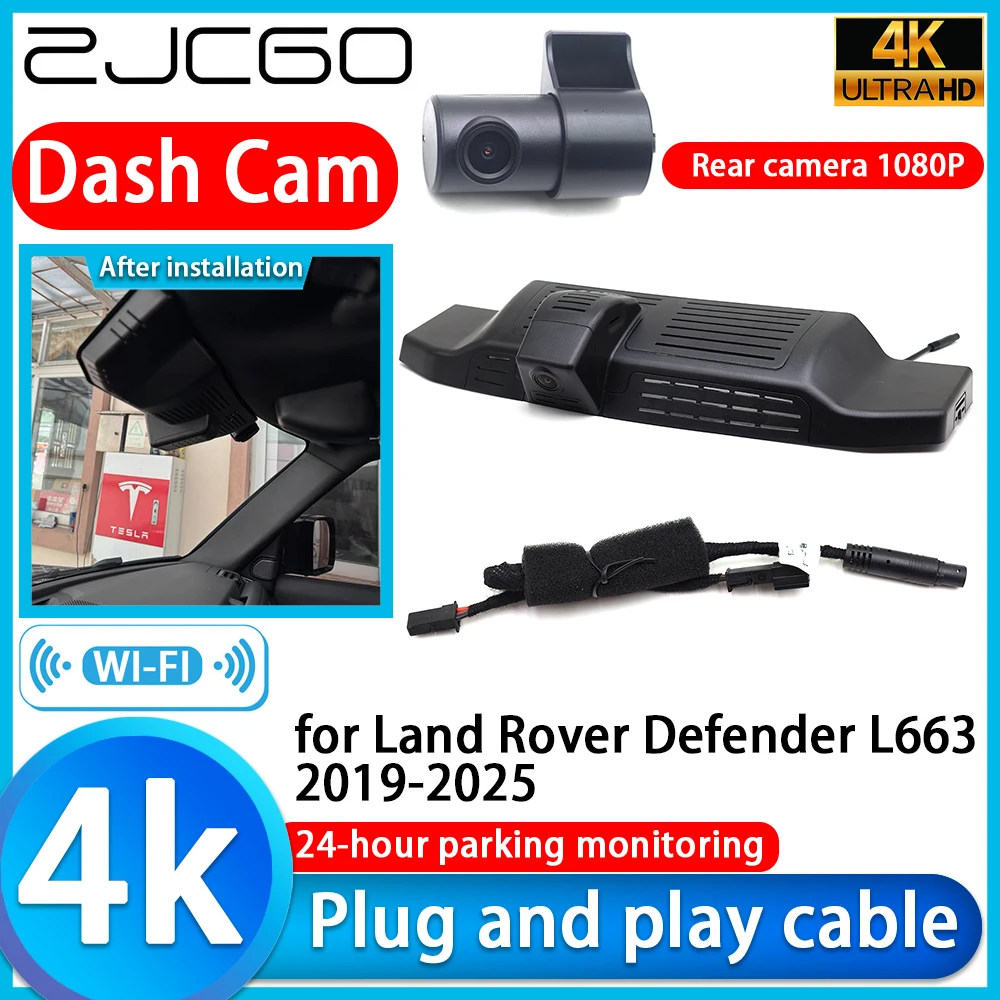 ZJCGO for Land Rover Defender L663 2019-2025 4K UHD DVR Dash Cam Camera Lens 2160P 24 Hour Parking Video Recorder Recording