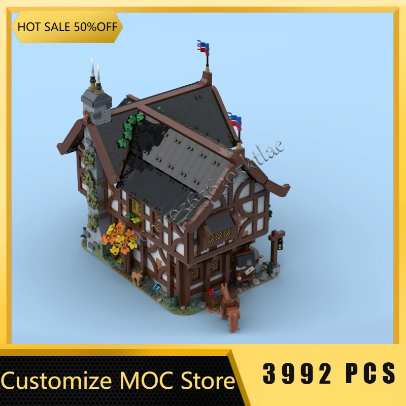 3992 قطعة MOC القرون الوسطى رائعة نزل وحدات نموذج اللبنات مجموعات التعليم الجمعية الطوب لعبة الأطفال مهرجان الهدايا #3