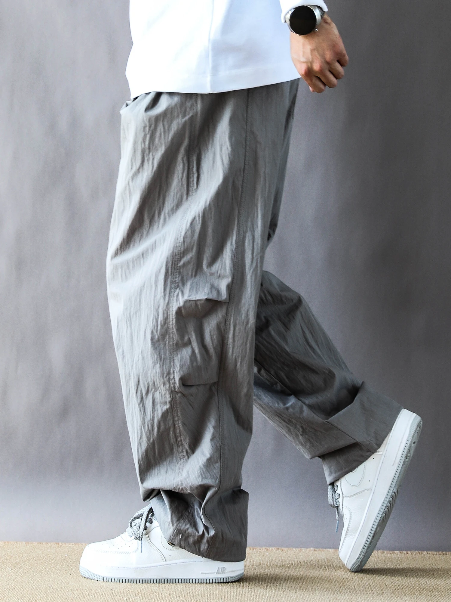 

Мужские повседневные брюки прямого кроя в стиле ретро, быстросохнущие, свободного кроя, в американском уличном стиле, весна-осень, длинные брюки