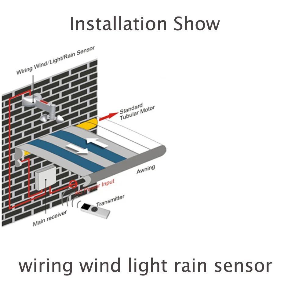 A-OK AC301-02 Wiring Control Wind Light Rain Sensor,for 4 Wire Curtain Motor,Open Close Window Automatically