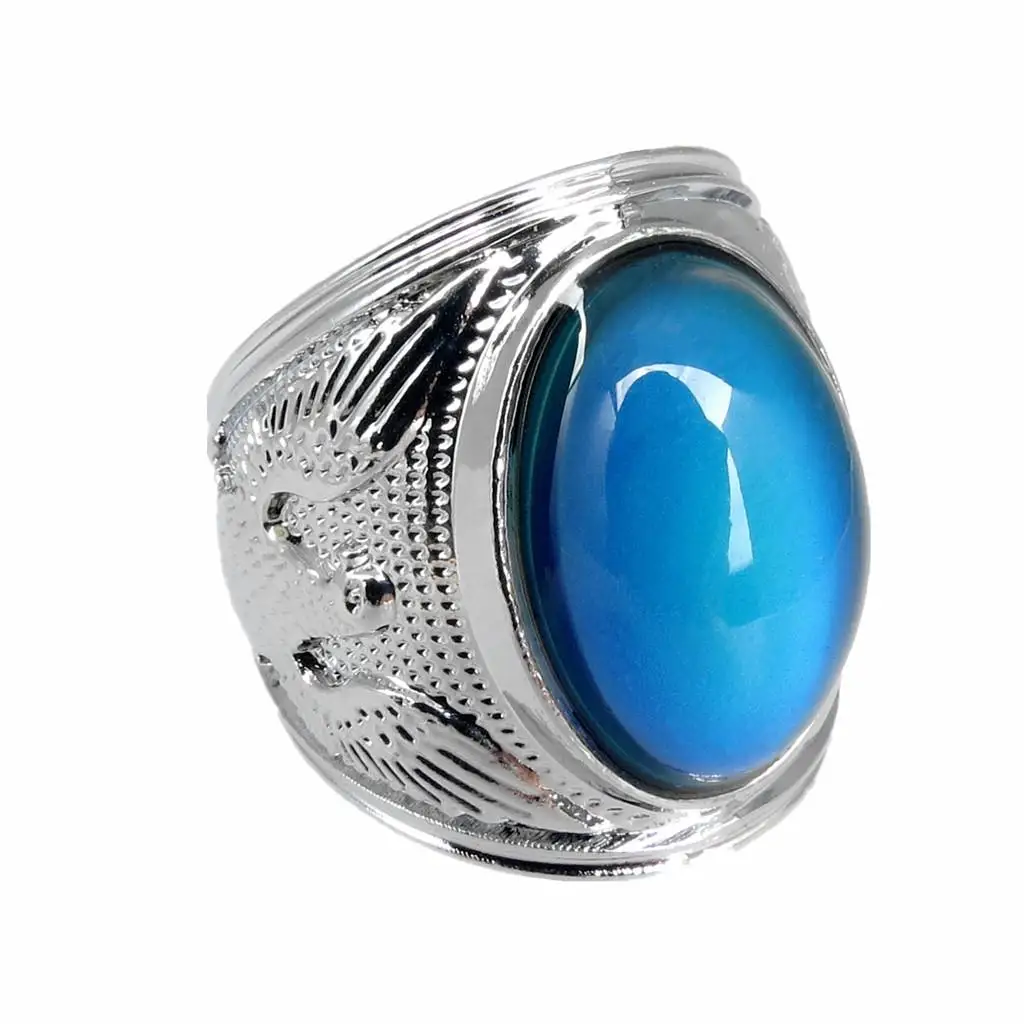 المزاج البيضاوي تغيير الأحجار الكريمة الحساسة خمر الشرير خواتم اختيار حجم 20 مللي متر/21 مللي متر/22 مللي متر/23 مللي متر خواتم الشعور العاطفي #5