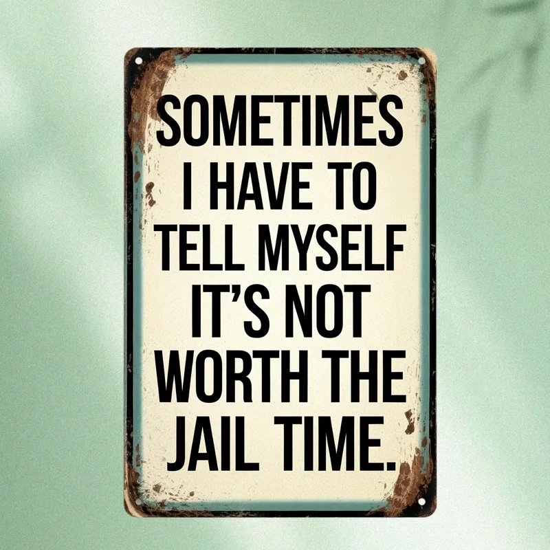 2D Metal Wall Decor Plaque Funny 