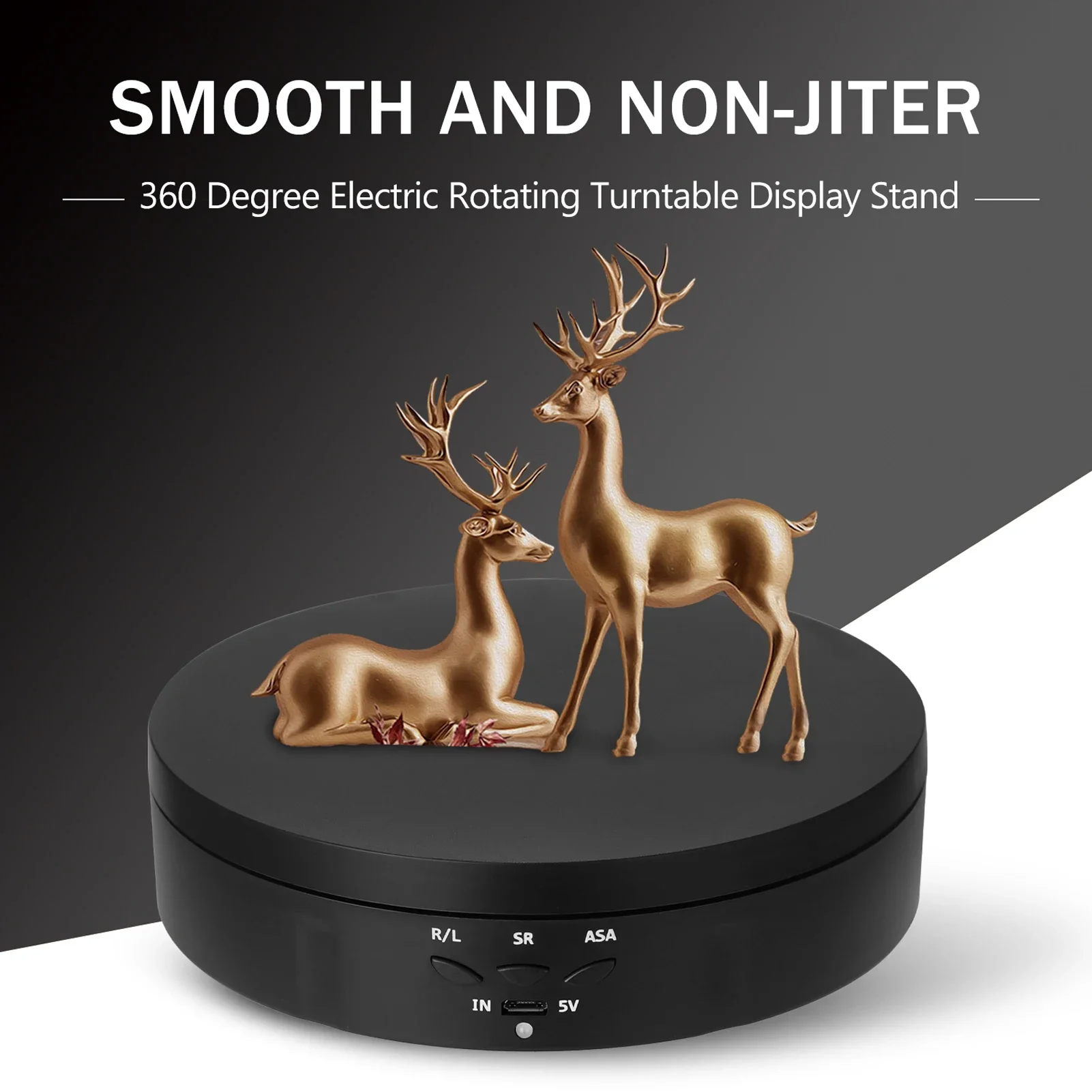 Motorised Rotating Mirror Display Stand,360 Degree Turntable, Jewellery Holder,USB Power Supply, Rotating Shooting, Three Speeds