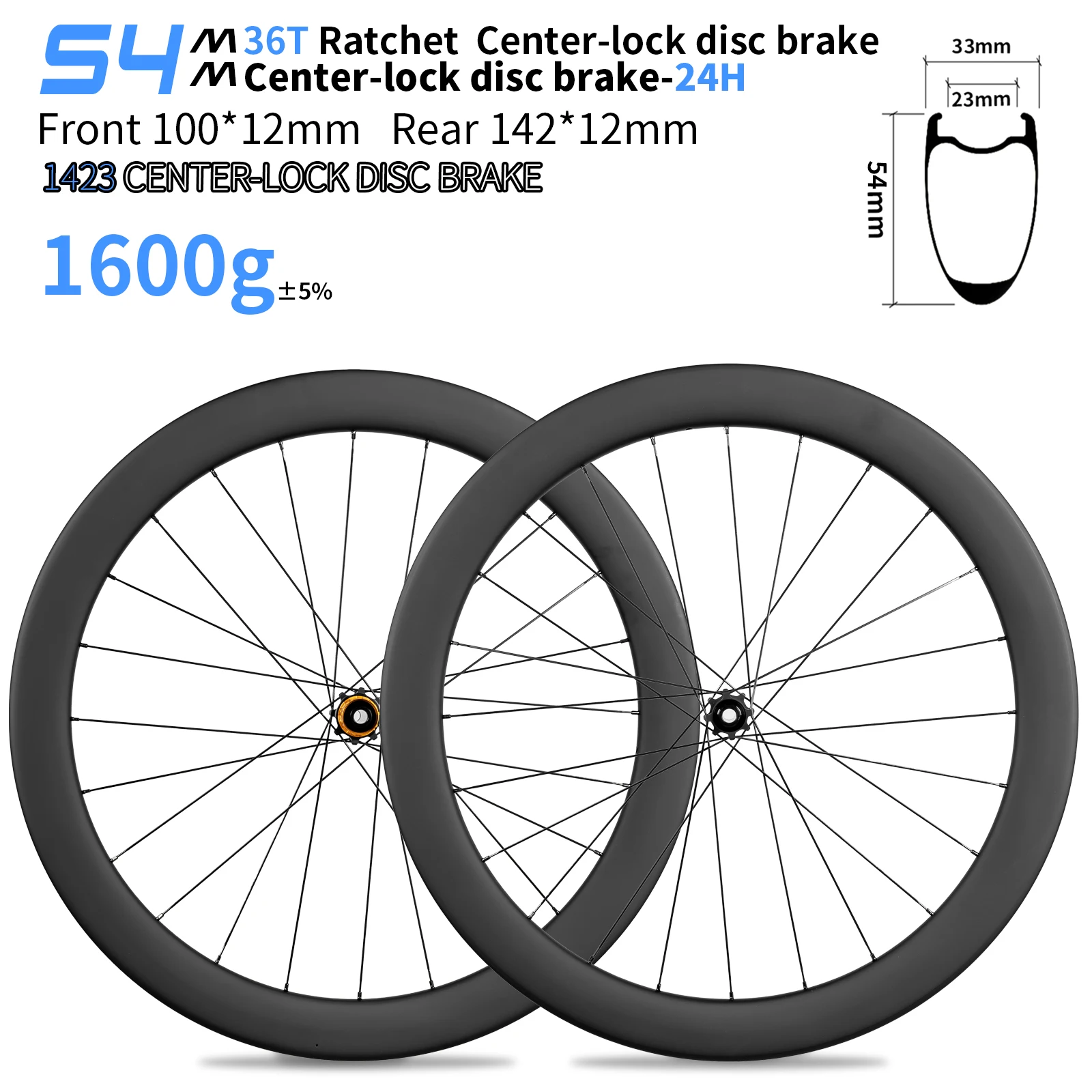 35mm 38mm 50mm 54mm60 ROAD Carbon Wielset Klimfietswiel met logo 700C Wiel 12x100/12x142mm Gravel, Race Class Center Lock Disc