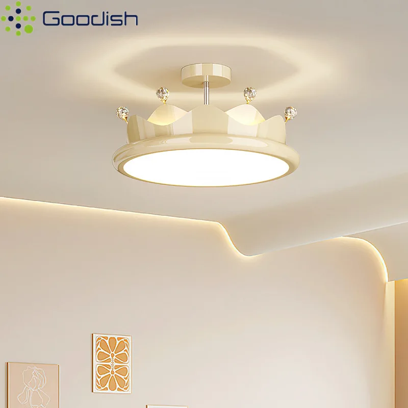 Lustre romantique couronne rose princesse lampes suspendues modernes Art décoration de la maison lampes suspendues pour chambre d'enfant chambre de fille