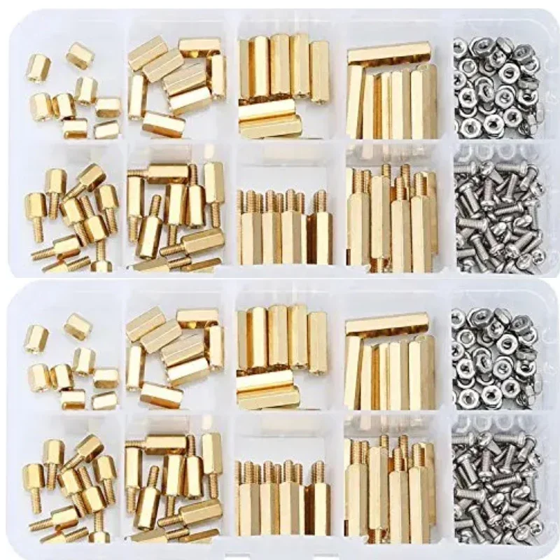 

180PCS M3 Hex Brass Male Female Motherboard Standoff Copper Mount Board Rack Stud Threaded Pillar PCB Column Spacer Screw