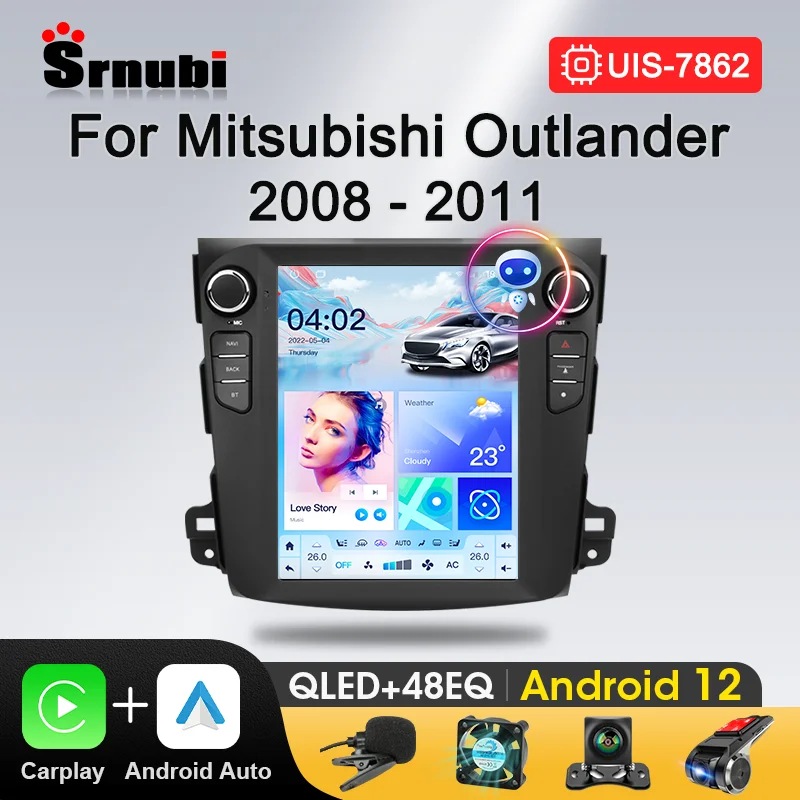 

Android 12 Car Radio For Mitsubishi Outlander 2005-2012 Multimedia Player Carplay Navigation GPS Autoradio Stereo DVD Head Unit