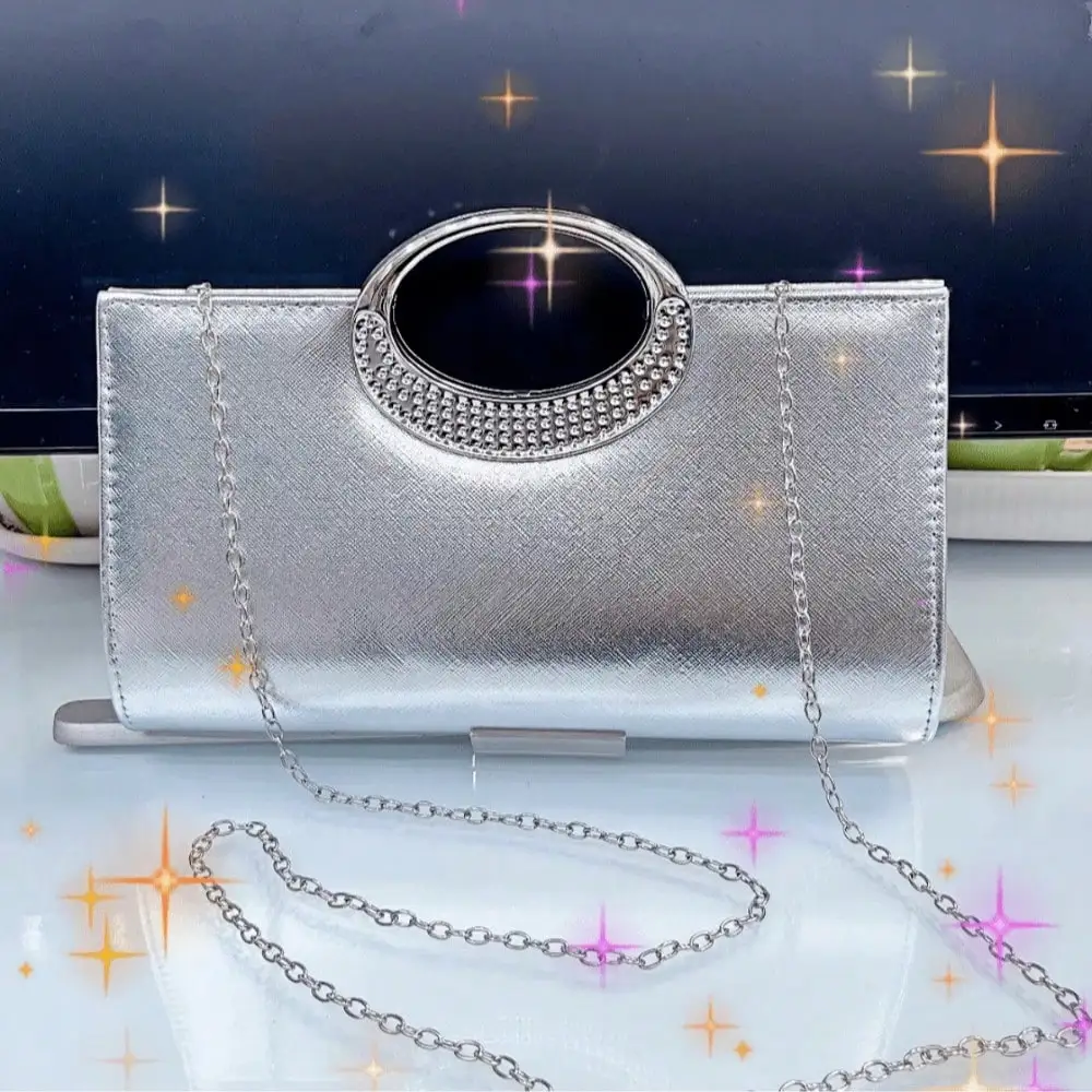 Rhinestone Pearl Mini Bucket Bag Drawstring Clear Evening Bag for Party Bride Dinner