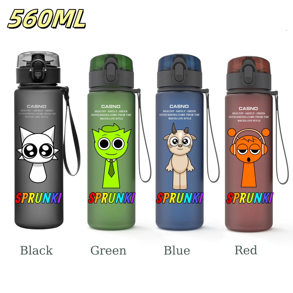 560ml garrafa de água esportiva anti queda à prova de vazamento plástico portátil beber copo adequado para viagens ao ar livre acampamento fitness esportes