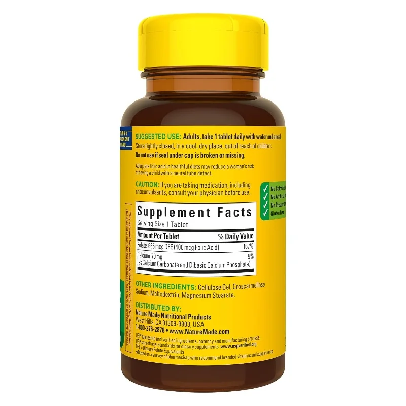Folic Acid 400mcg 250 Tablets Prenatal Nutrition Supplement for Men Women Conception & Pregnant Women