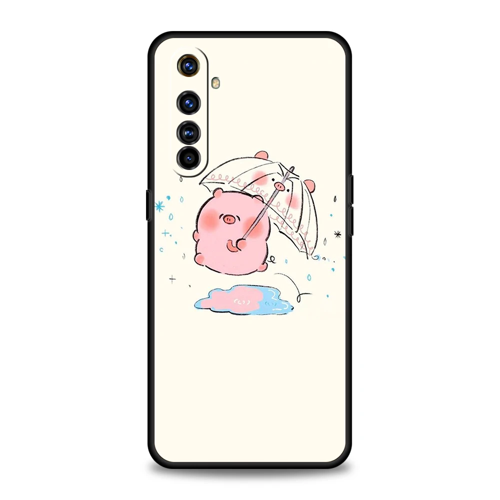 Cute Pink Pig Cartoon Soft Phone Case For Oppo A12 A15 A16 A74 A76 A95 Find X5 Pro A54 A53 A52 Reno 6 7 SE Z A92020 Pro 5G Cover