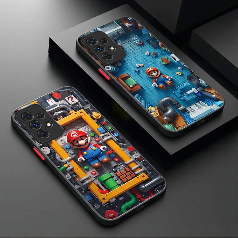 Building Blocks M-Marios Case For Samsung Galaxy A16 A53 A54 A34 A24 A06 A05 A05S A13 A23 A33 A73 A72 A52S A52 A32 A22 A12 Cover