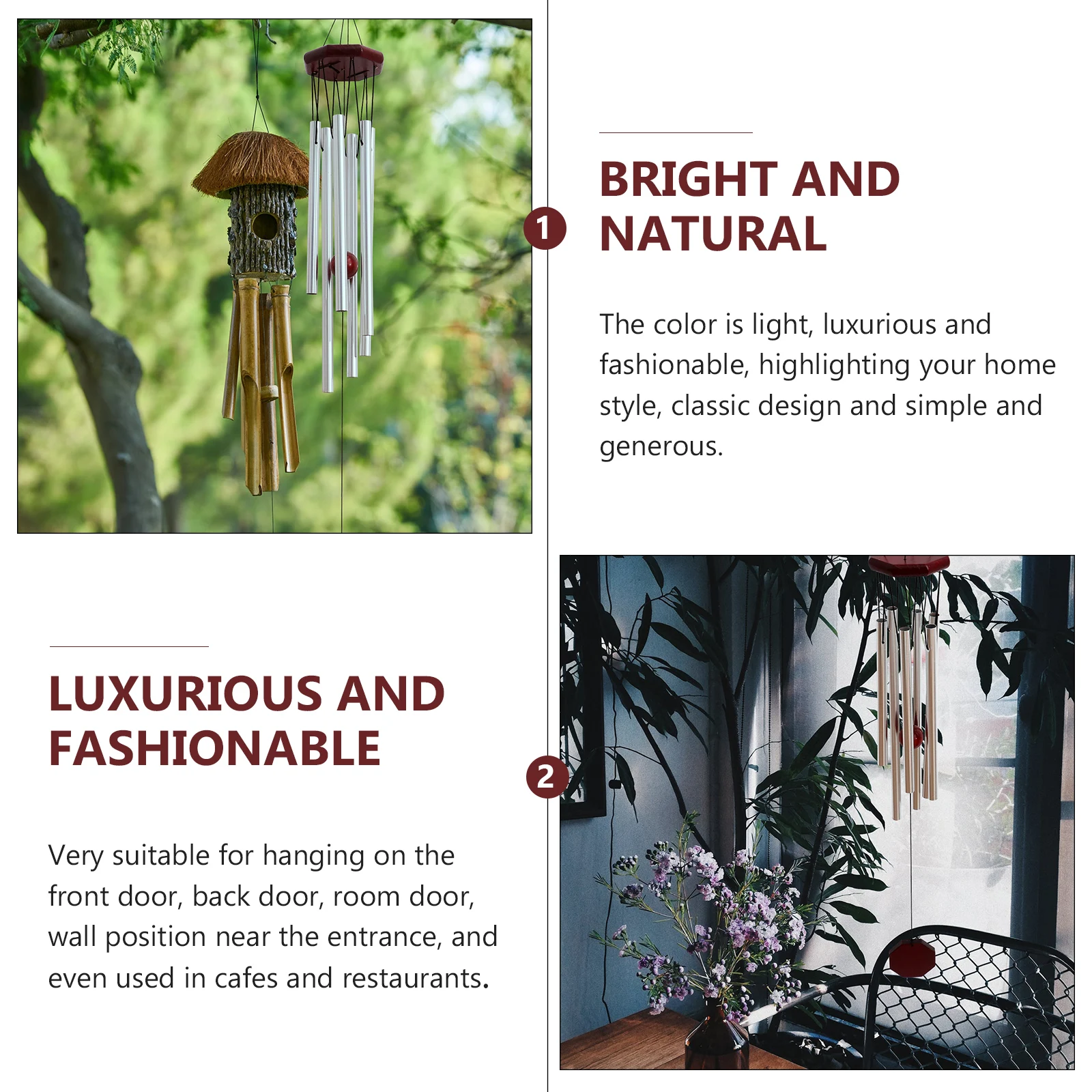 

Multi Tube Wind Chimes Durable Iron Material Outdoor Hang Bell Decoration Creative Romantic Gifts