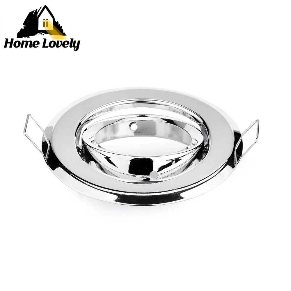 

LED Spotlight Cutout 62mm Chrome Round Adjustable Aluminium Fixture Ceiling Light Frame for GU10 MR16 LED Spot Fitting