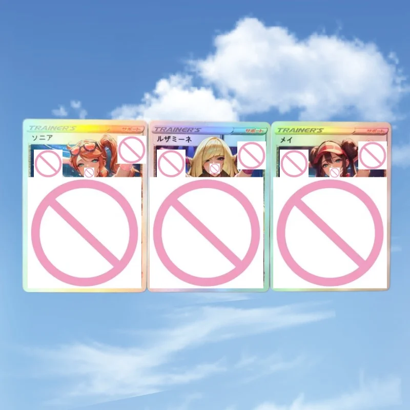 ACG Goddess Story Love Sonia Cynthia Rosa DIY Folding Flash Card Eeveelution Single Animation Game Collection Card Toy Gift view 4