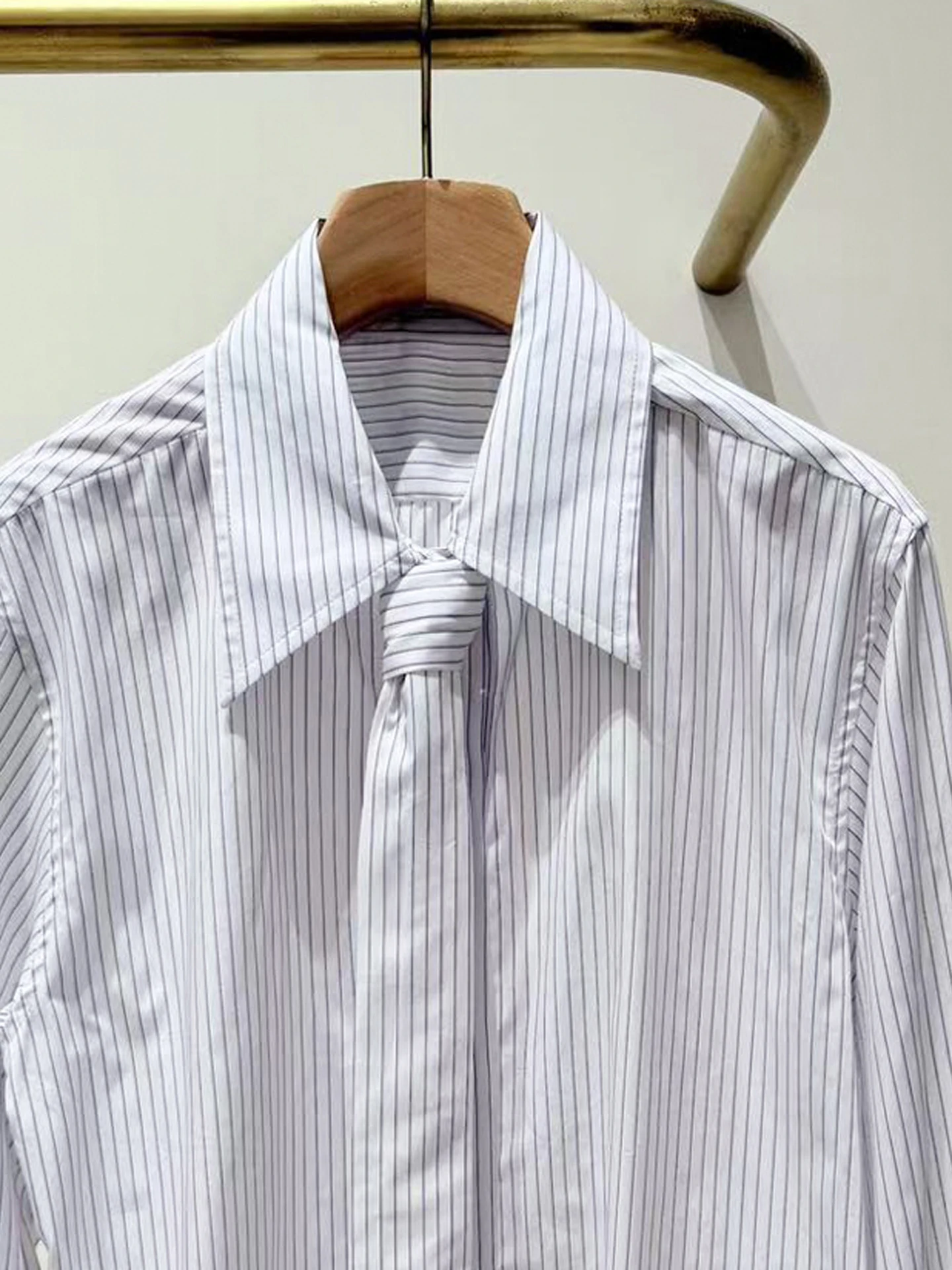 

S Home Nan You High End Women's Casual Striped Loose Tie irt Top Faionable Versatile Autumn New Arrival Ladies' Blouse