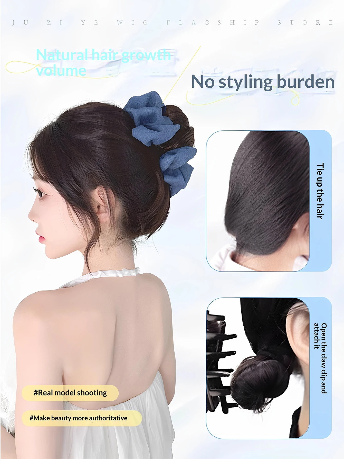 Schwarzer Haarknoten mit Krall – Claw Clip Messy Bun Hair Piece Bewertung und Preis