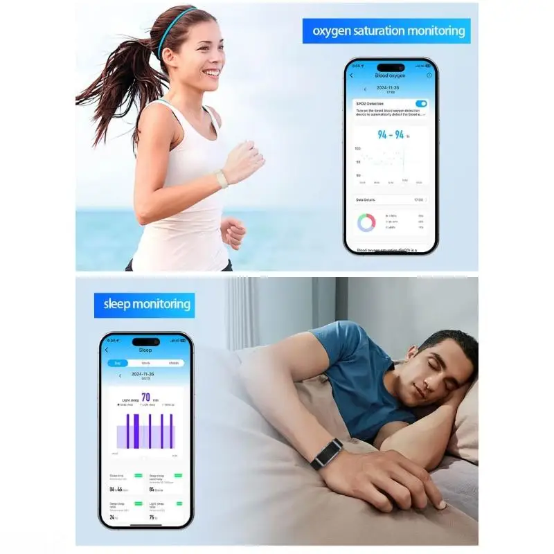 

D08B Фитнес-браслет Whole Day Health Insight 7+ Day Battery Двойной ремешок для мальчиков и девочек