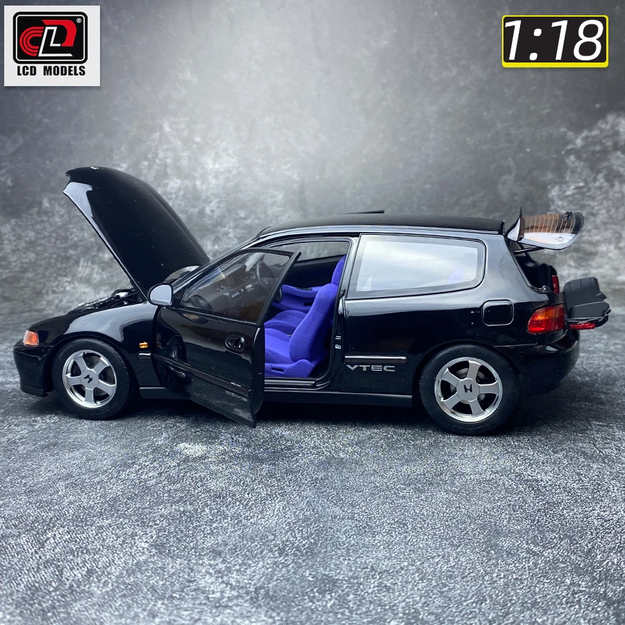 LCD 1:18 Honda EG6 SiR（SiRII）Car model alloy Model independent engine Configuration lift Static ornament Collect