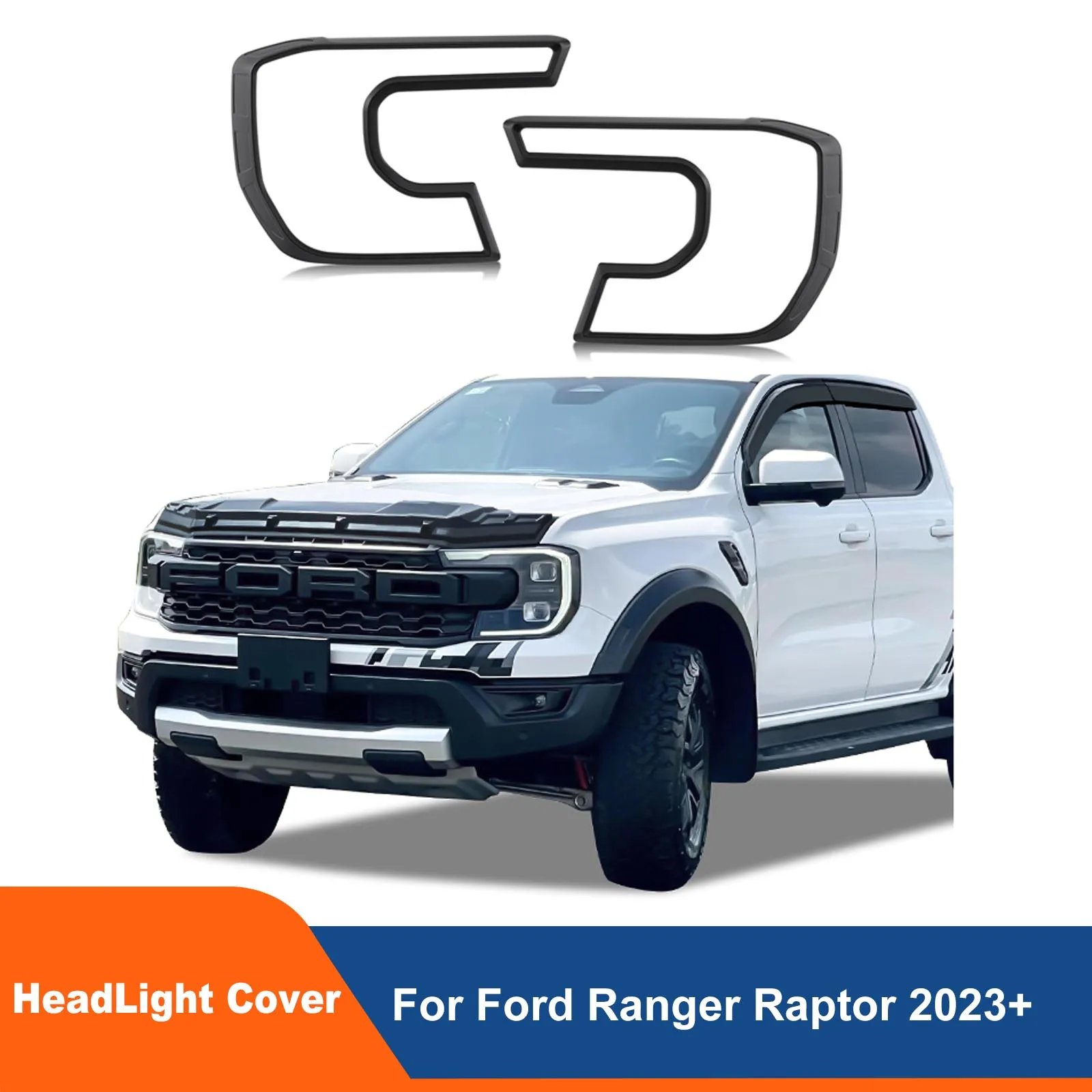 Sticker Protector Protection Headlight Head Lamp Light Cover Trims For Ford Ranger Raptor Next Gen T9 2023  2024 Accessories