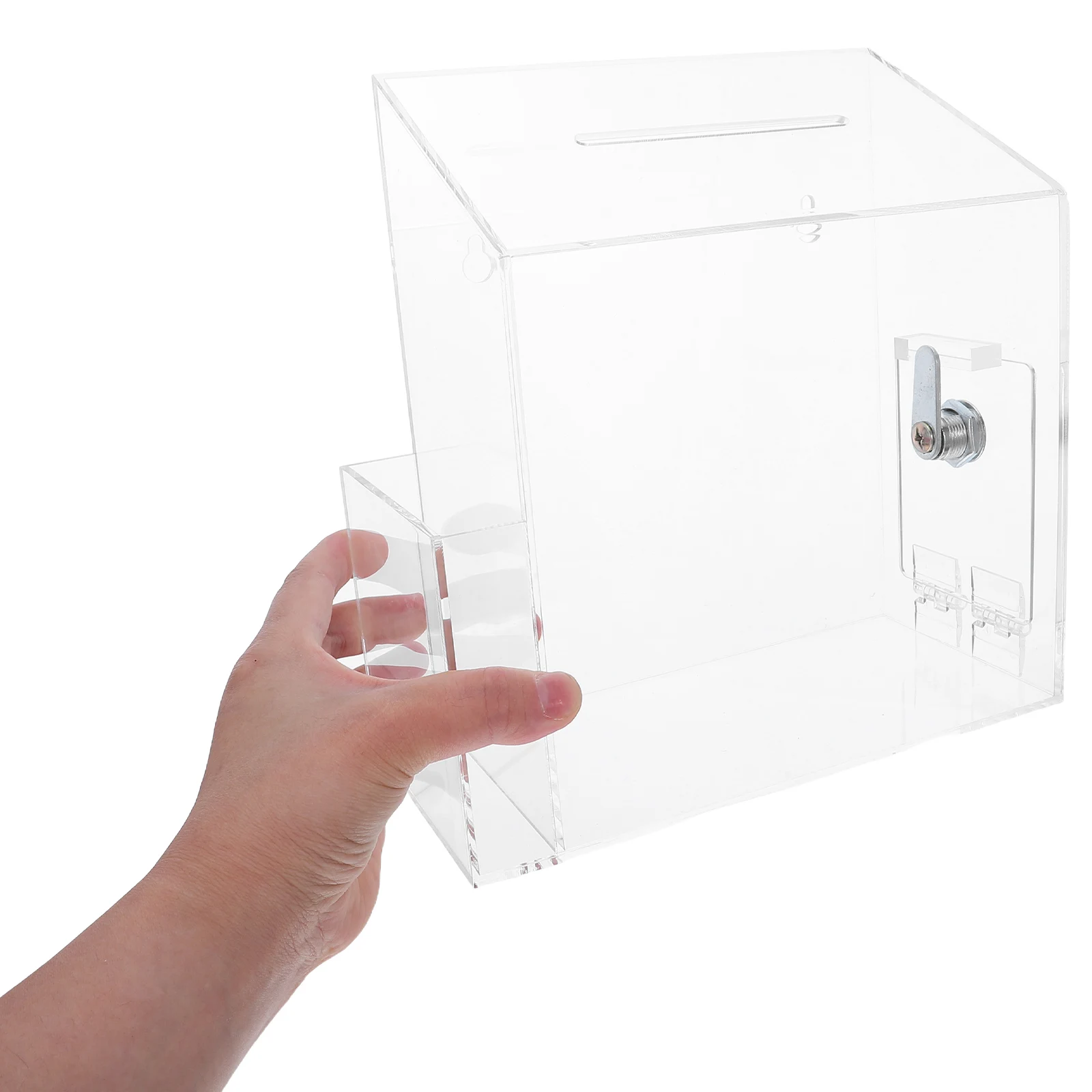 

Transparent Acrylic Donation Box Lock Slot Small Ballot Case for Office Charity Fundraising Suggestion Suggestion Box Small