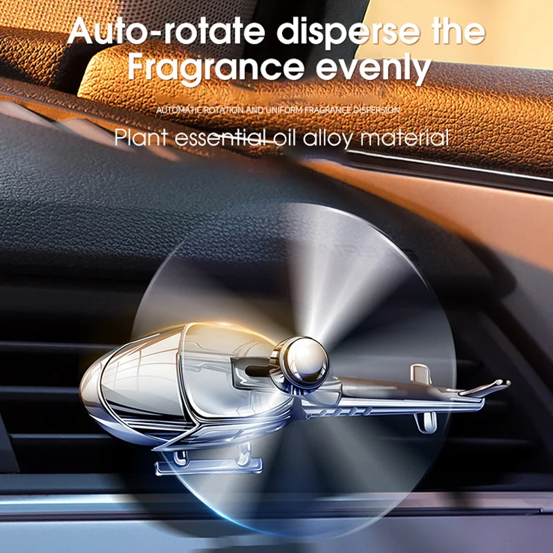 Car Air Freshener Mini Helicopter Rotating Aromatherapy Purifie Odors Car Perfume Essential Oil Diffuser Car Vent Aromatherapy