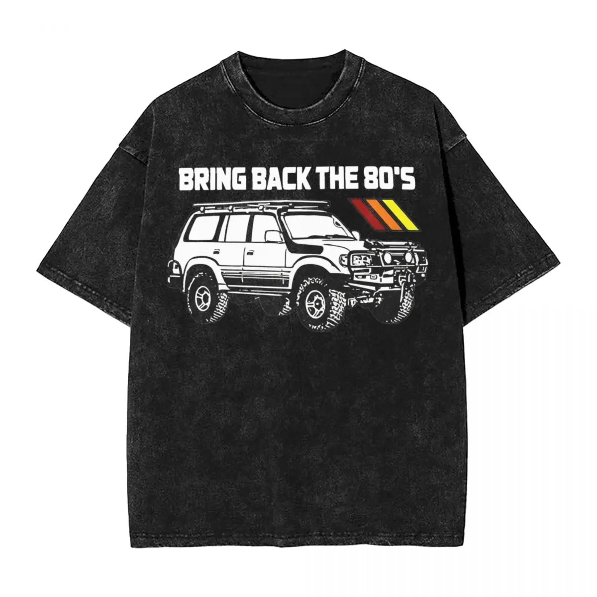 Land Cruiser Bring Back The 80s T Shirts Washed Harajuku T-Shirt Off Road Car Landcruising Adventure Retro Streetwear Tee Shirt