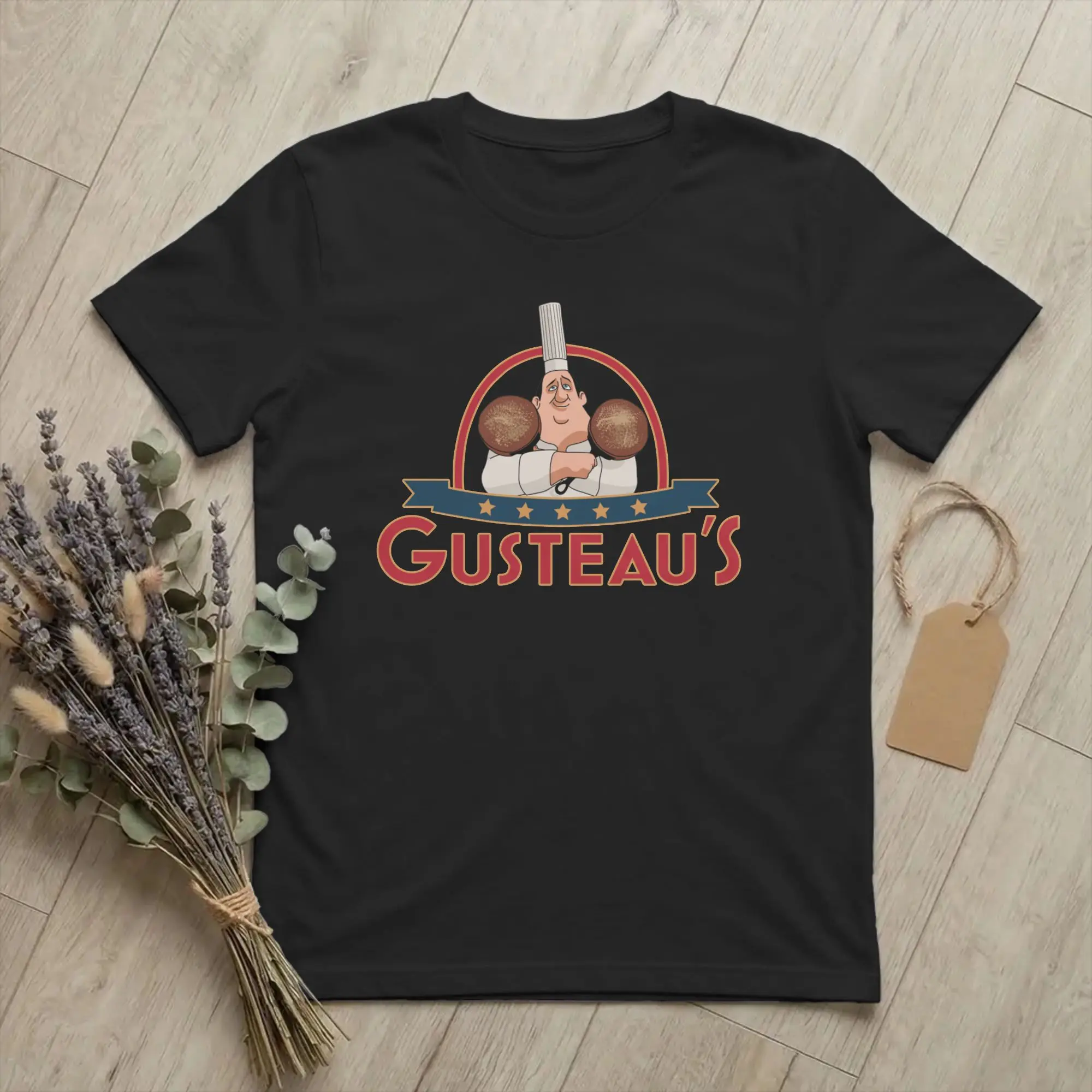 Gusteau's Anyone Can Cook Ratatouilles  Tshirts Men 100%Cotton Tops Shirts Funny Chef Cooking Culinary O-neck Short Sleeve