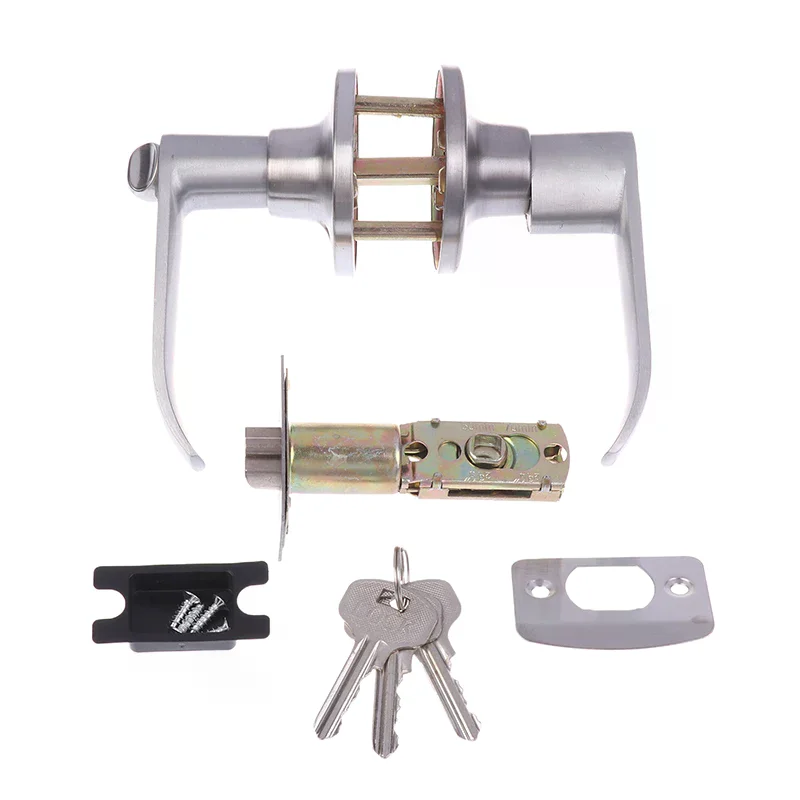 Cerradura de manija de puerta de habitación de aleación de aluminio de alta calidad, perillas esféricas de tres polos, cerradura de puerta, accesorios de Hardware para baño y dormitorio