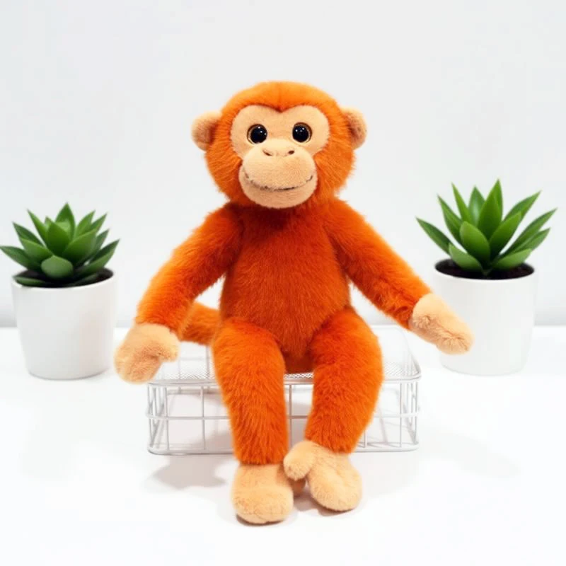 Peluche de gorille réaliste, poupée singe doré, jouet en peluche animal sauvage doux, ornements et cadeaux en peluche de dessin animé