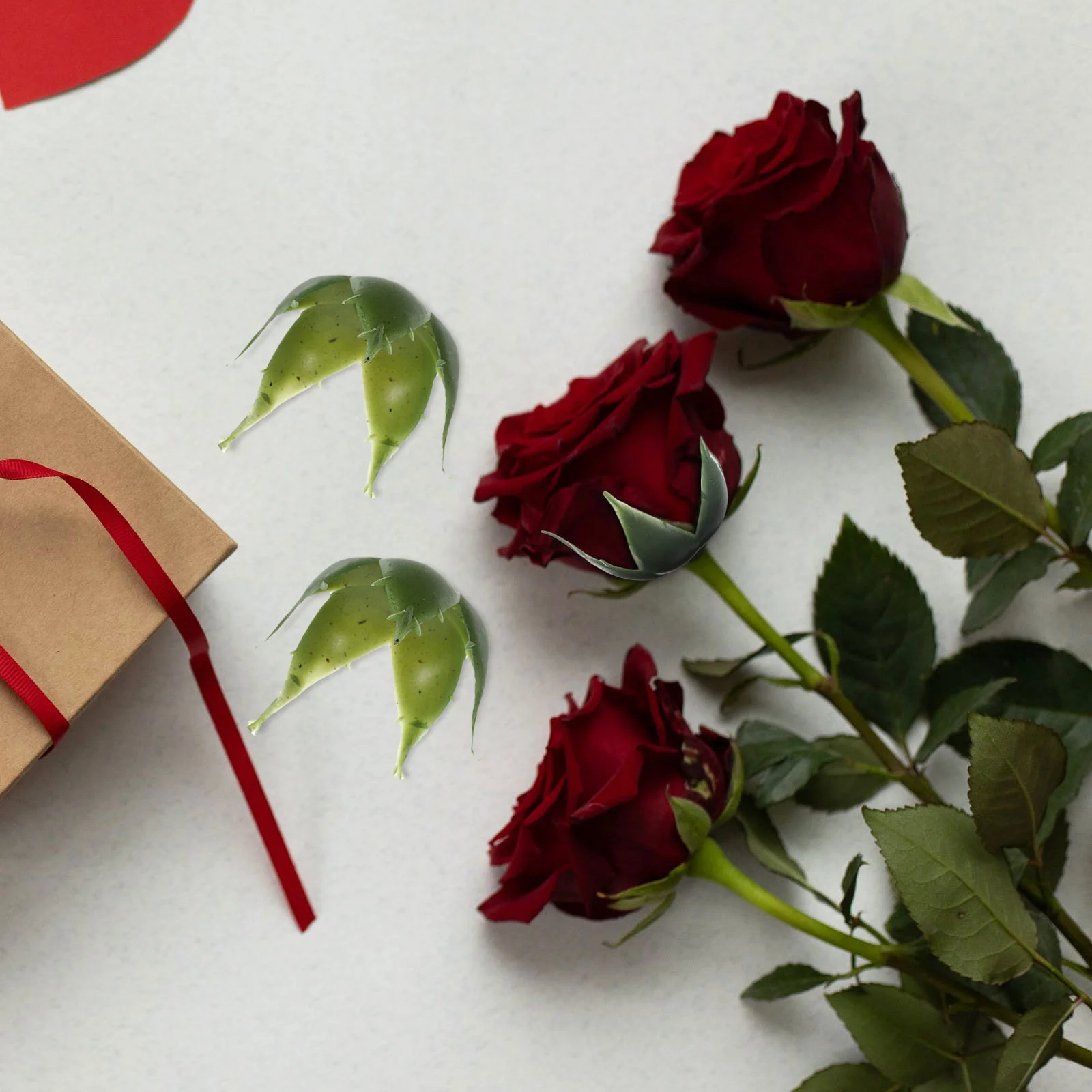 

50 шт. искусственных лепестков роз, зеленые лепестки для рукоделия, изготовления цветов, свадебных и праздничных флористических композиций, материалы для творчества, лепестки для цветов