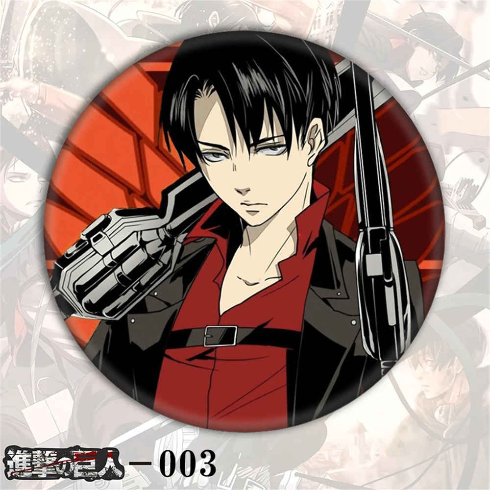 58 مللي متر أنيمي هجوم على تيتان إرين جايجر غريشا جايجر تأثيري حلي شارة دبوس SPTE صفيح بروش ﻿   الدعامة جيلف