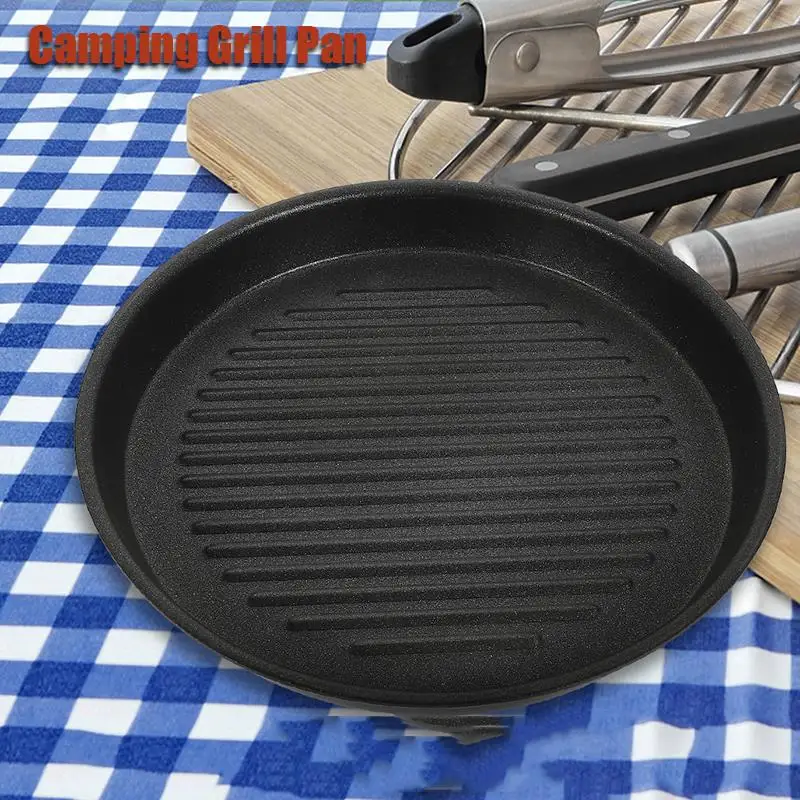 

Non Stick Frying Pan Aluminum Steak Outdoor Barbecue Pan Grilled Plate Barbecue Household Food Tray Non-stick Camping Grill Pan