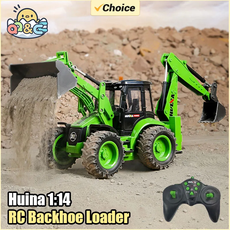 

1/14 Remote Control Backhoe Loader Excavator Two-Way Forklift Sound and Light Simulation Trailer Engineering Vehicle Toy for Boy