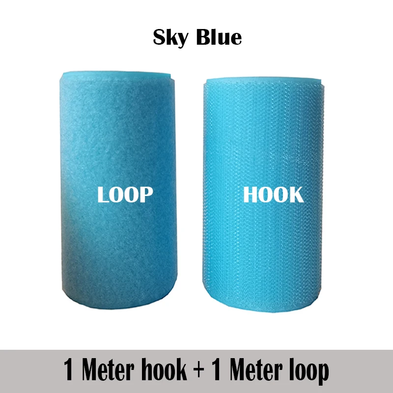 10CM Width Azure Sky Blue Nylon Fastener Tape No Adhesive Sewing accessories Loop Hook Sticker Strip Clothing Stick Tape Strap