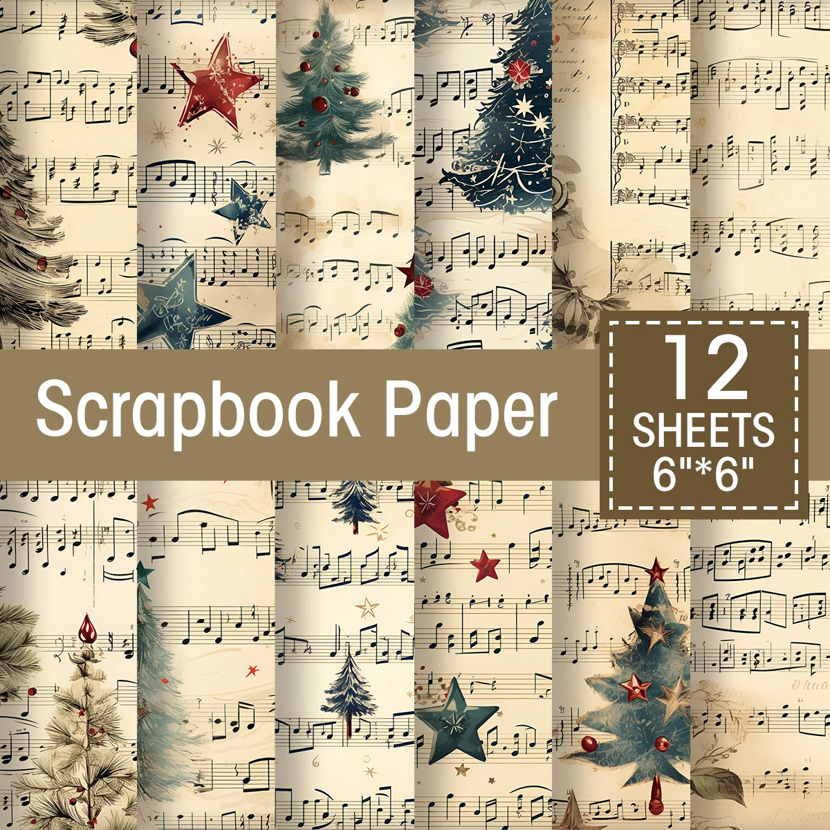 Vintage Christmas Scrapbook Paper Pad,6